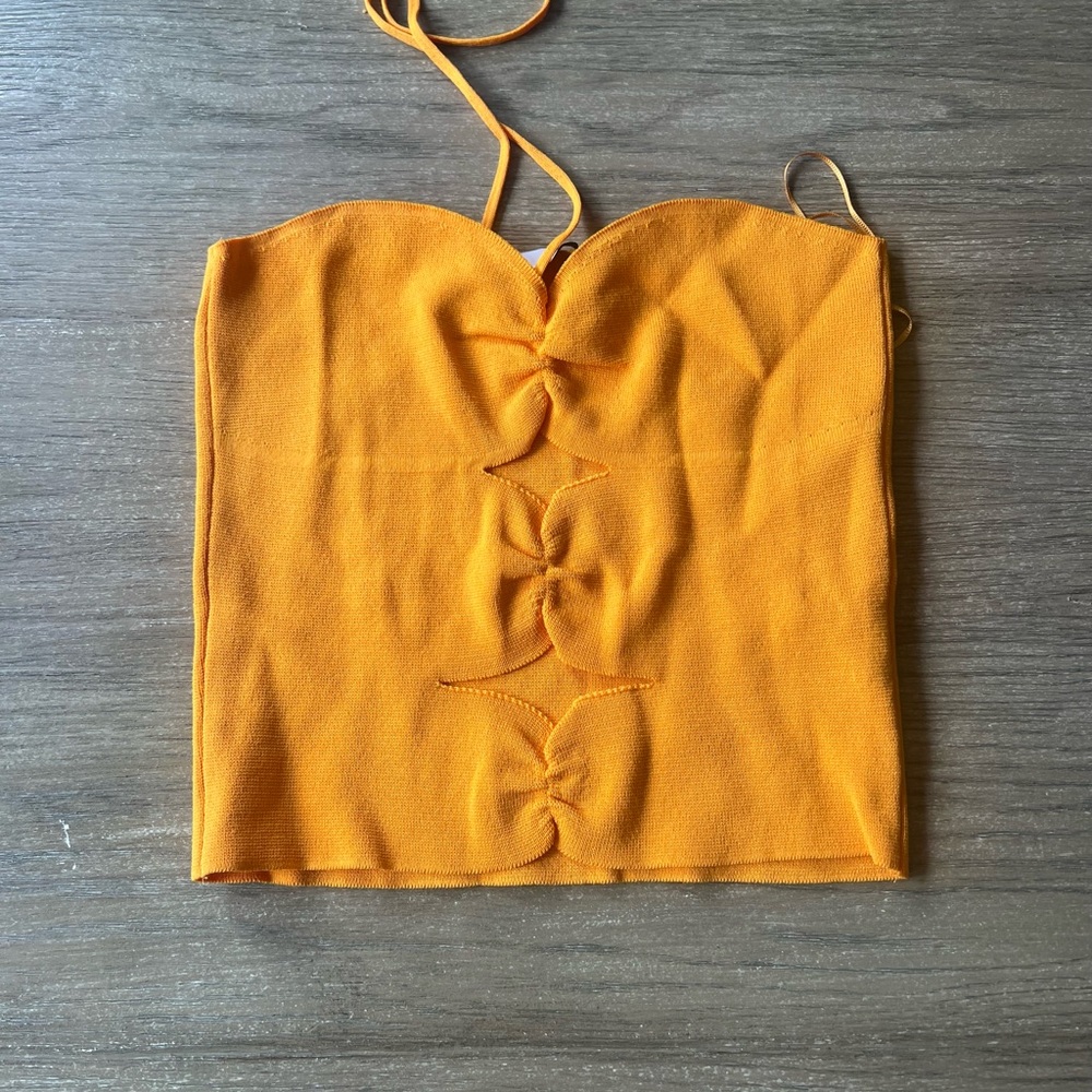 Zara woman’s orange cut out crop top - Picture 7 of 12
